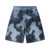 3576 Men's 11.8 oz Baggy Loose Graffiti Printing Denim Shorts