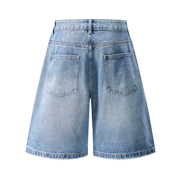 3576 Men's 11.8 oz Baggy Loose Graffiti Printing Denim Shorts