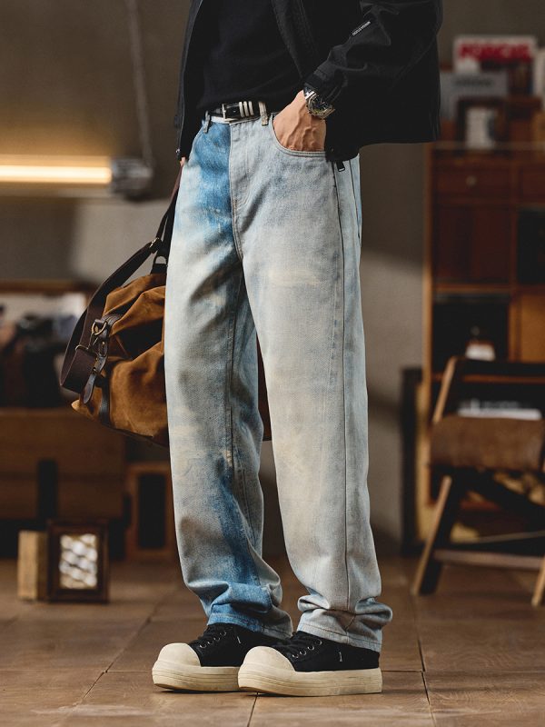 6682 Men's 11.8 OZ 3D Digital Printing Slim Fit Straight Jeans