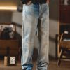 6682 Men's 11.8 OZ 3D Digital Printing Slim Fit Straight Jeans