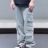 8557 Men's 14.2 OZ Vintage Light Wash Cargo Baggy Jeans
