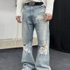 TJ162 Men's 13.2 OZ Vintage Ripped Splatter Painting Bootcut Jeans