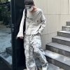 ZJ113  Men's 100% Cotton Baggy Military Snow Camo Cargo Pants