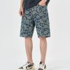 1161 Men's 12.8 OZ 100% Cotton Baggy Paisley Bandana Jacquard Denim Shorts