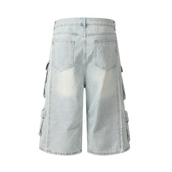 1519 Men's 12.5 OZ Baggy Loose Cargo Capri Cropped Jeans