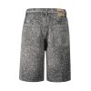 Q183 Men's 14.5 OZ 100% 3D Digital Printing Rhinestone Baggy Shorts