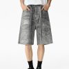 Q183 Men's 14.5 OZ 100% 3D Digital Printing Rhinestone Baggy Shorts