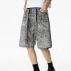 Q183 Men's 14.5 OZ 100% 3D Digital Printing Rhinestone Baggy Shorts