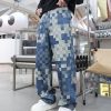 3752 Men's 10.4 OZ 100% Cotton Baggy Checkered Jacquard Denim Jeans