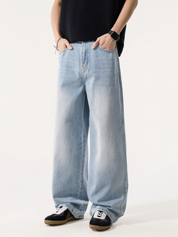 H3825 Men's 12.2 OZ High Rise Vintage Enzyme Stone Wash Ripped Jeans