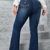 819 Women's 12 OZ Plus Size High Rise Flare Embroidered Back Pockets Jeans