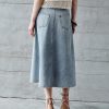 1788126654409781.jpg Women's 12.8 OZ High Rise Minimalist A‑line Midi Denim Skirts