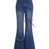 Women's 11.5 OZ High Rise Bow Tie Lace‑up Flare Jeans