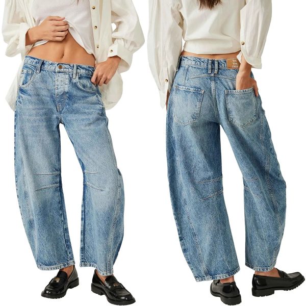 1788141913793195.jpg Women's 11.8 OZ Mid Rise Rigid Acid Stone Wash Barrel Ankle‑length Jeans