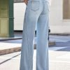 1788157179927934.jpg Women's 11.8 OZ High Rise Wide Leg Raw Frayed Released Hem Jeans