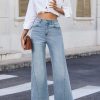 1788157234977475.jpg Women's 11.8 OZ High Rise Wide Leg Raw Frayed Released Hem Jeans