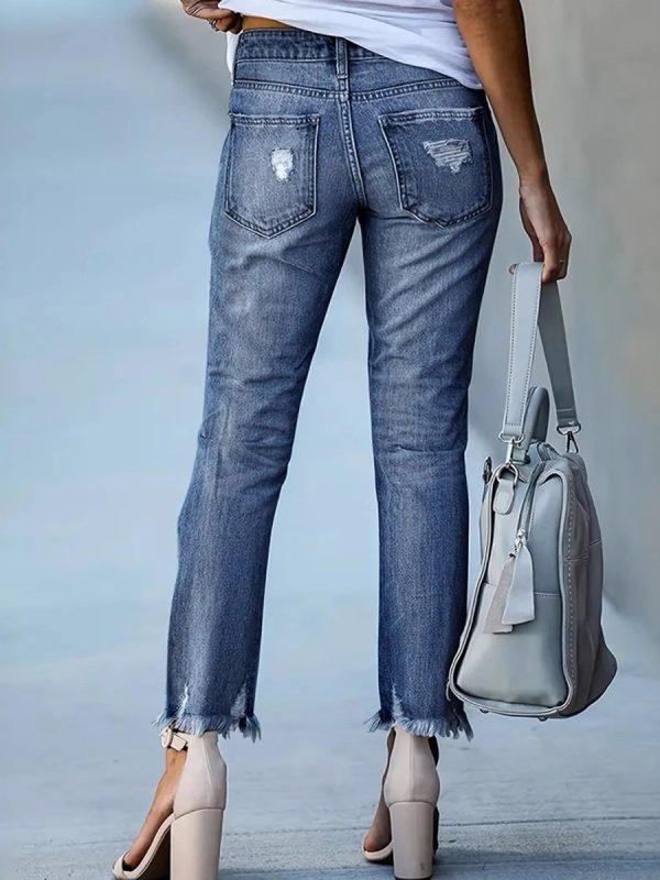 1788167168640522.jpg Women's 11.8 OZ High Rise Distressed Ankle Length Cropped Destroyed Ripped Skinny Jeans