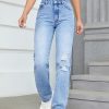 1788169366183986.jpg 35726 Women's 11.5 OZ High Rise Ripped Regular Straight Leg Jeans