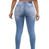 Women's 10.8 OZ Plus Size High Rise Destroyed Ripped Ankle Length Cropped Skinny Jeans