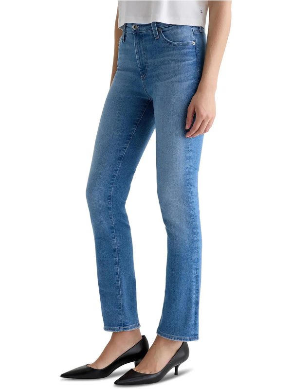 Women's 10.8 OZ Mid Rise Ankle Length Cropped Slim Straight Jeans