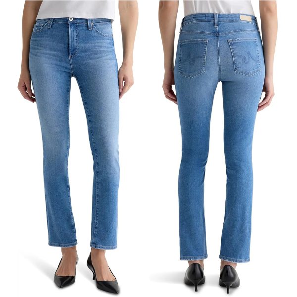Women's 10.8 OZ Mid Rise Ankle Length Cropped Slim Straight Jeans