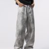 BY490 Men's 12.8 OZ Grunge Marble Tie Dye Wash Wide Leg Jeans