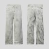 BY490 Men's 12.8 OZ Grunge Marble Tie Dye Wash Wide Leg Jeans