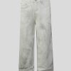 BY490 Men's 12.8 OZ Grunge Marble Tie Dye Wash Wide Leg Jeans