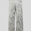 BY490 Men's 12.8 OZ Grunge Marble Tie Dye Wash Wide Leg Jeans