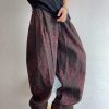 LBC001 Men's 3D Digital Burgundy Leopard All Over Printing Canvas Pants