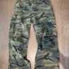 CAMO001 Men's Skate Camo Distressed Cargo Ripped Wide Leg Pants