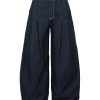3066 Men's 10.8 OZ Baggy Raw Dark Indigo Denim Pleated Balloon Jeans