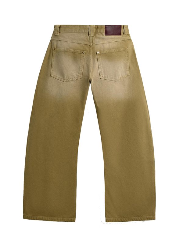 ZAB001  Men's 15.8 OZ Vintage Faded Wash Barrel‑leg Baggy Jeans
