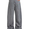 ZJ089 Men's 13.2 OZ Washed Grey Raw Denim Jeans