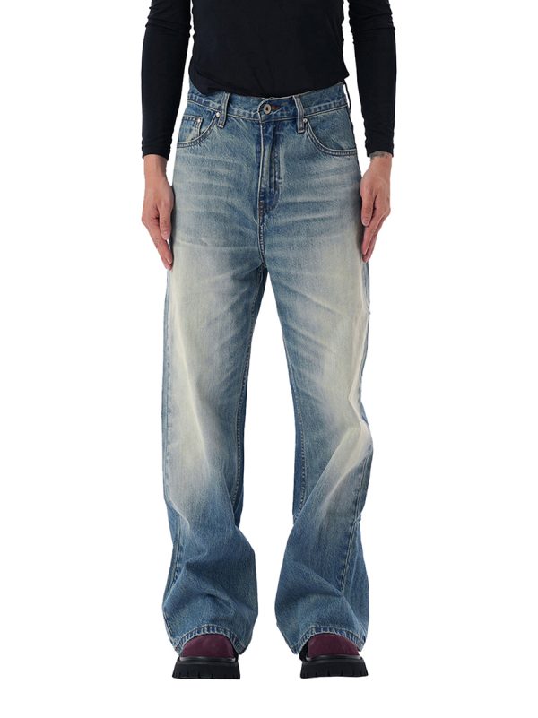 Q213  Men's 14 OZ 100% Cotton Classic Five Pockets Bootcut Jeans