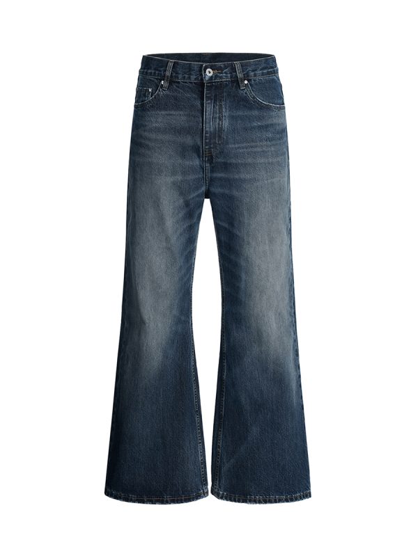 Q215  Men's 14.5 OZ 100% Cotton Classic Five Pockets Bootcut Jeans