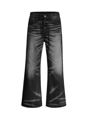 1788827126855611.jpg Q212 Men's 13.5 OZ 100% Cotton Heavy 3D Whiskers Bootcut Jeans