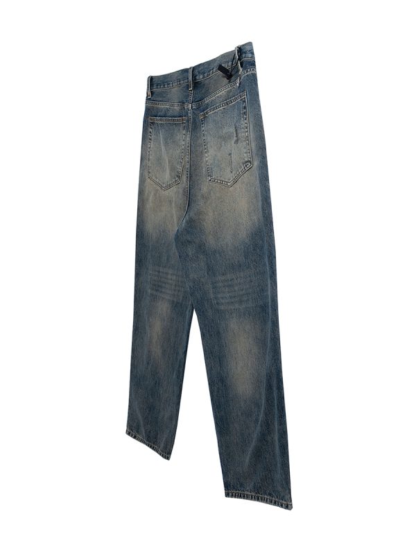 FJ071 Men's 14.6 OZ Mud Vintage Wash Relaxed Straight Jeans