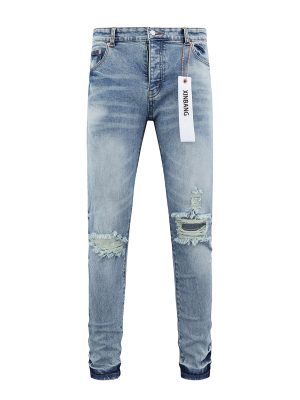 PB105 Men's 10.6 oz Stretch Destroyed Ripped Skinny Fit Jeans