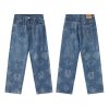 6803 Men's 13.6 OZ All‑Over Laser Etching Relaxed Straight Jeans