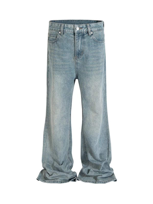 FJ063 Men's 12.8 OZ Light Stone Wash Commuter Style Bootcut Jeans