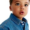 Baby Boys 6.6 OZ Classic Minimal Casual 100% Cotton Long Sleeve Denim Shirts