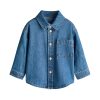 Baby Boys 6.6 OZ Classic Minimal Casual 100% Cotton Long Sleeve Denim Shirts