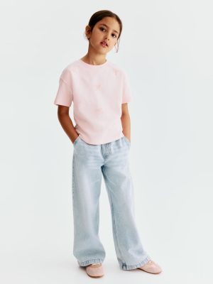 HMKD021  Daisy Wide Leg Paper-Bag Jeans Cotton 100%  2-8