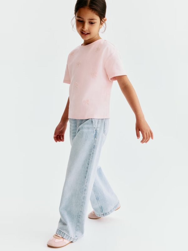 HMKD021  Daisy Wide Leg Paper-Bag Jeans Cotton 100%  2-8