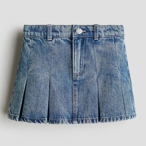HMKD038  Pleated Denim Skirt  Cotton 100%  2-8