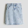 HMKD041  Embroidered-Detail Denim Skirt  Cotton 100%  2-8