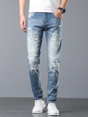 1789718103118431.jpg 5107 Men's 10.8 OZ Vintage Destroyed Wash Ripped Distressed Skinny Jeans