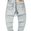 JK0351  Men's  Pale Light Bleach Stone Wash Slightly Tapered Jeans