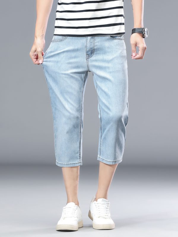 1789957973161294.jpg 894 Men's 10.8 OZ Stretch Slim Fit Denim 7/10 Length Capris Jeans